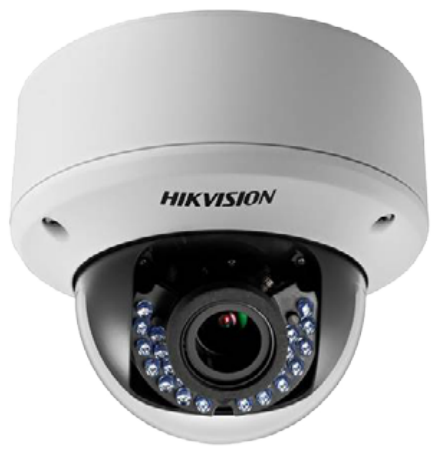 Hikvision DS-2CE56D5T-AVPIR3 1080P TurboHD Outdoor Analog Dome Camera w/ 2.8-12mm Varifocal Lens, IR up to 40m(~131ft), IP66/IK10 Weatherproof/Vandal-resistant, 12VDC/24VAC (Renewed)