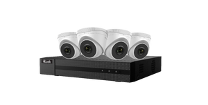 HiLook by Hikvision IK-4142TH-MH/P 2MP PoE Kit 4 Channel PoE NVR + (4) 2MP Turret Cameras w/ 2.8mm Lens + 1TB HDD (Renewed)