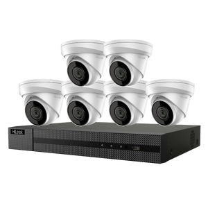 HiLook by Hikvision IK-6288TH-MH/P 4K PoE Kit 8 Channel PoE NVR + (6) 4K 8MP Turret Cameras w/ 2.8mm Lens + 2TB HDD (Renewed)