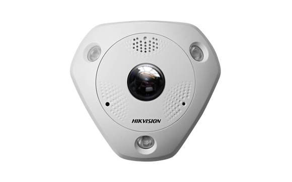 Hikvision DS-2CD63C2F-IV Outdoor Network Panoramic Camera, 180/360 Degree Angle, 12MP, Day/Night, IP66/IK10, POE/12VDC (Renewed)