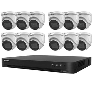 Hikvision T7216U4TA12 5MP TurboHD Kit 16 Channel DVR with 4TB HDD & (12) 5MP Turret Cameras (Renewed)