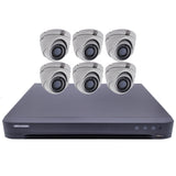 Hikvision T7208U2TA6(B) 8 Channel Performance TurboHD DVR with 2TB HDD & (6) 5MP Turret Cameras (Renewed)